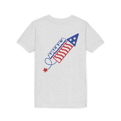 Youth Tee — Patriotic 4th of July Firework Rocket Tee (America)