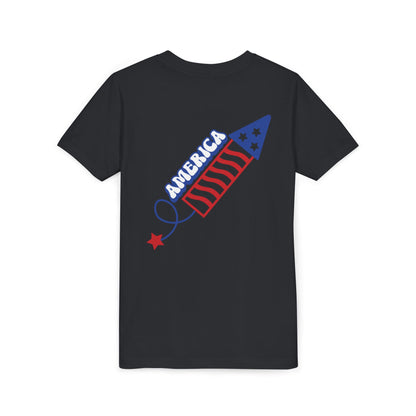 Youth Tee — Patriotic 4th of July Firework Rocket Tee (America)