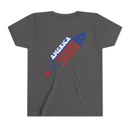 Youth Tee — Patriotic 4th of July Firework Rocket Tee (America)