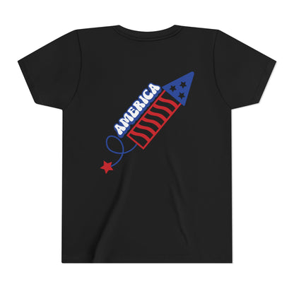 Youth Tee — Patriotic 4th of July Firework Rocket Tee (America)
