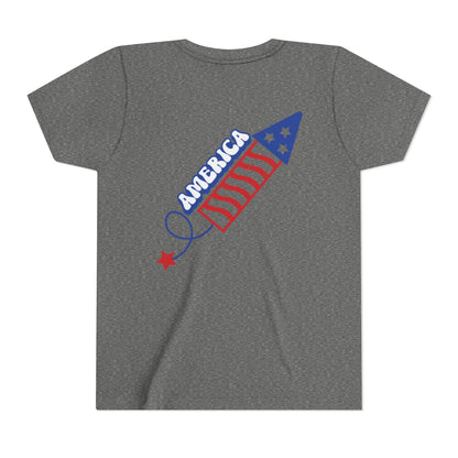 Youth Tee — Patriotic 4th of July Firework Rocket Tee (America)