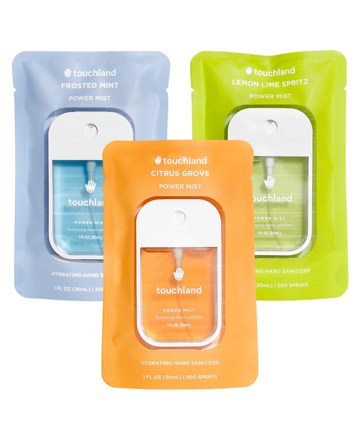 Touchland Hydrating Hand Sanitizer Spray – Confetti Cake Trio Set, Dye Free – 3 x 1 FL OZ Travel Size Mists