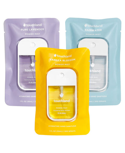 Touchland Hydrating Hand Sanitizer Spray – Confetti Cake Trio Set, Dye Free – 3 x 1 FL OZ Travel Size Mists
