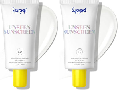 Supergoop! Unseen Sunscreen - Clear & Invisible Face Sunscreen + Broad Spectrum + Makeup-Gripping Primer - Weightless, Scentless, Oil Free - For All Skin Types & Tones