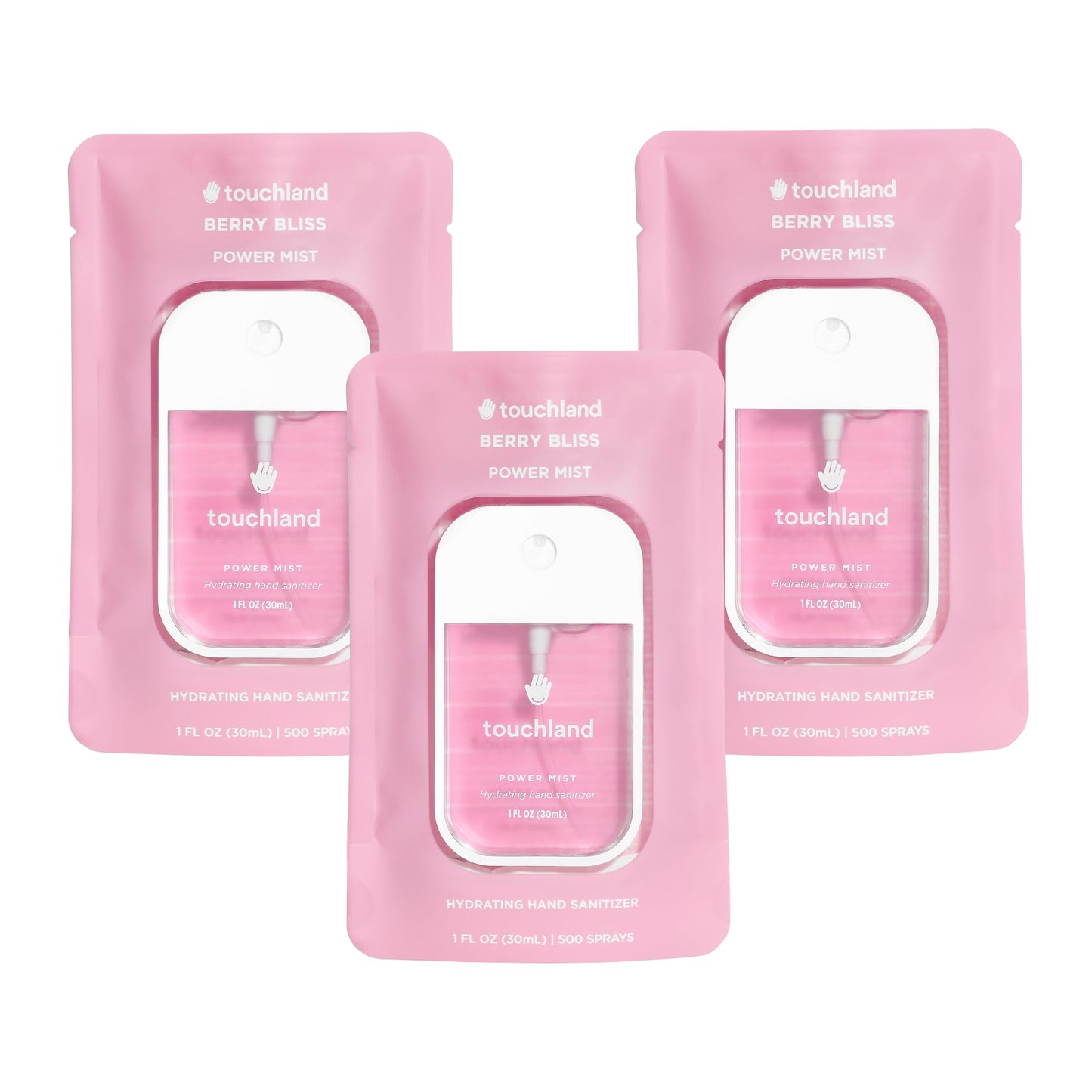 Touchland Hydrating Hand Sanitizer Spray – Confetti Cake Trio Set, Dye Free – 3 x 1 FL OZ Travel Size Mists