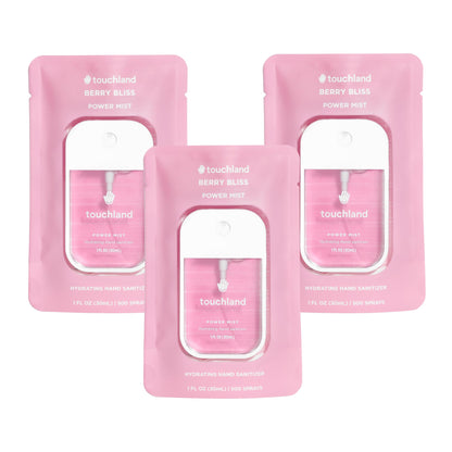 Touchland Hydrating Hand Sanitizer Spray – Confetti Cake Trio Set, Dye Free – 3 x 1 FL OZ Travel Size Mists