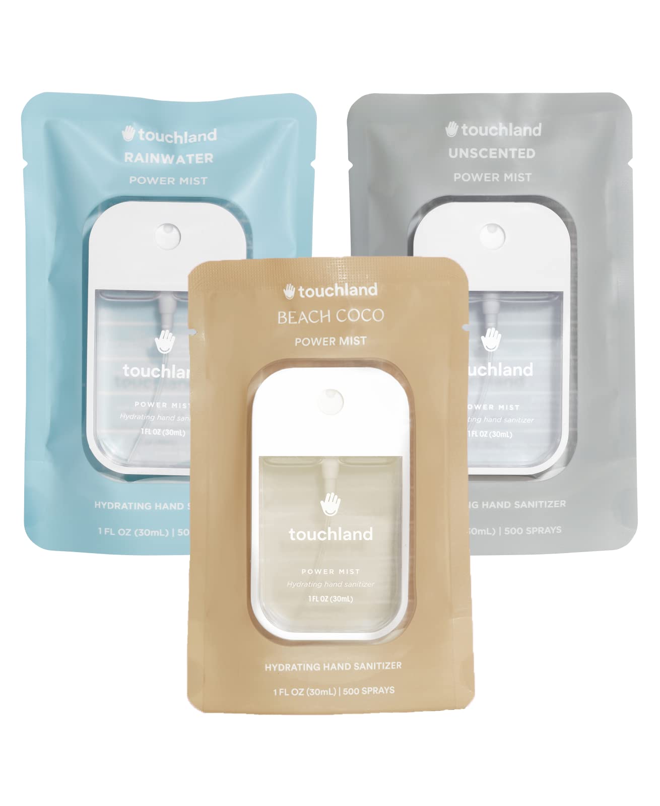 Touchland Hydrating Hand Sanitizer Spray – Confetti Cake Trio Set, Dye Free – 3 x 1 FL OZ Travel Size Mists