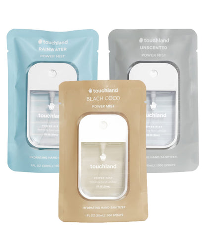 Touchland Hydrating Hand Sanitizer Spray – Confetti Cake Trio Set, Dye Free – 3 x 1 FL OZ Travel Size Mists