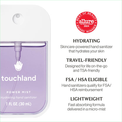 Touchland Hydrating Hand Sanitizer Spray – Confetti Cake Trio Set, Dye Free – 3 x 1 FL OZ Travel Size Mists