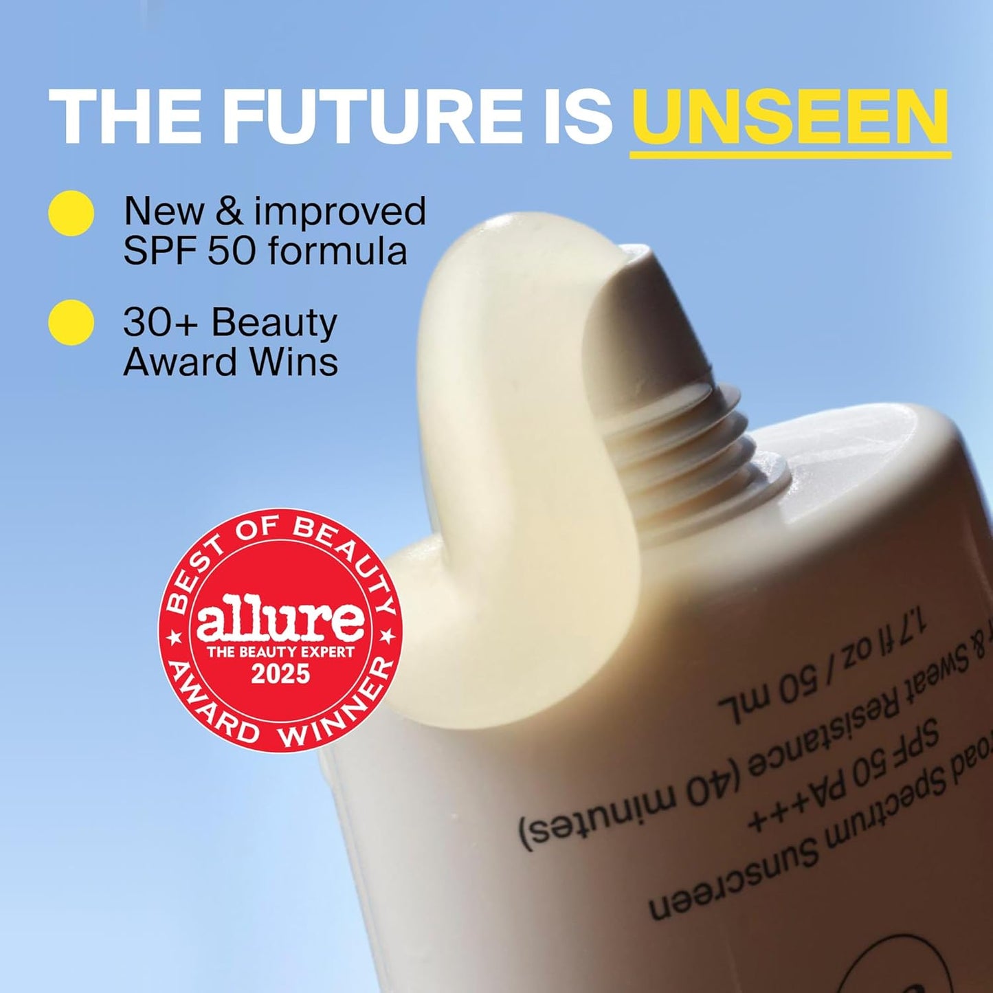 Supergoop! Unseen Sunscreen - Clear & Invisible Face Sunscreen + Broad Spectrum + Makeup-Gripping Primer - Weightless, Scentless, Oil Free - For All Skin Types & Tones