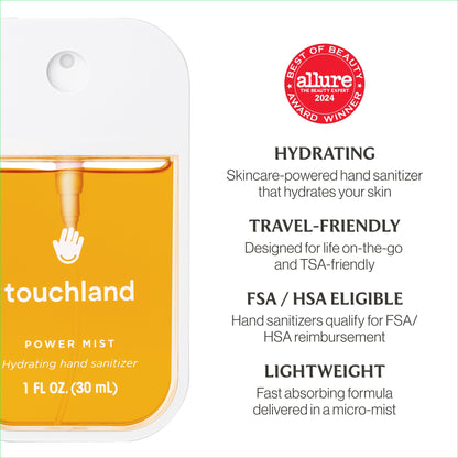 Touchland Hydrating Hand Sanitizer Spray – Confetti Cake Trio Set, Dye Free – 3 x 1 FL OZ Travel Size Mists