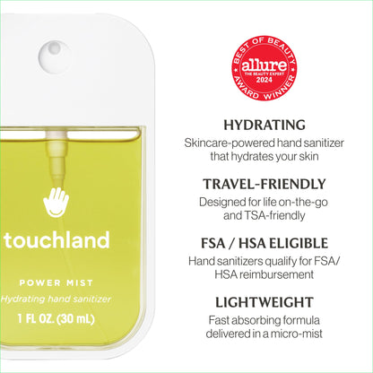 Touchland Hydrating Hand Sanitizer Spray – Confetti Cake Trio Set, Dye Free – 3 x 1 FL OZ Travel Size Mists