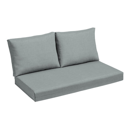 Arden Outdoor Loveseat Cushion Set, 48 x 24, Water Repellent, Fade Resistant, Cushion Set for Couch, Bench, and Swing, Black Cabana Stripe