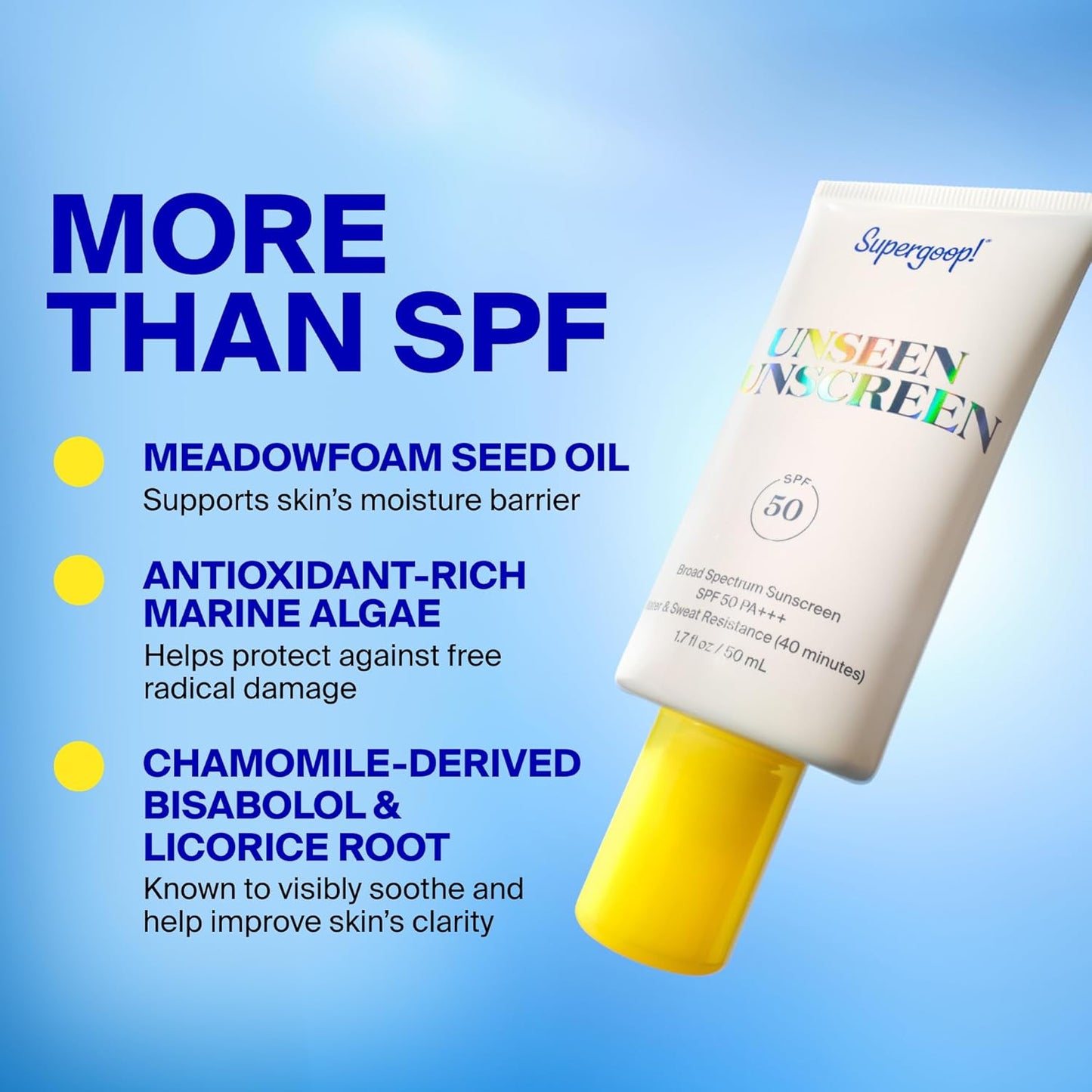 Supergoop! Unseen Sunscreen - Clear & Invisible Face Sunscreen + Broad Spectrum + Makeup-Gripping Primer - Weightless, Scentless, Oil Free - For All Skin Types & Tones