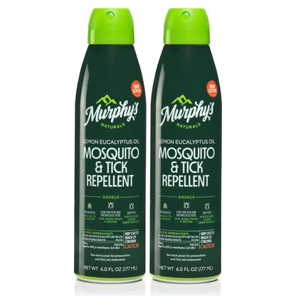 Murphy's Naturals Mosquito & Tick Bug Repellent Spray, Oil of Lemon Eucalyptus for Skin + Outdoor Gear, 4 Ounce Pump, 2-Pack