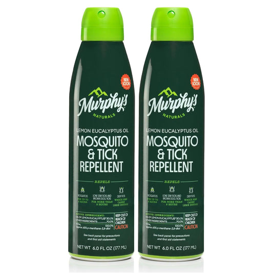 Murphy's Naturals Mosquito & Tick Bug Repellent Spray, Oil of Lemon Eucalyptus for Skin + Outdoor Gear, 4 Ounce Pump, 2-Pack