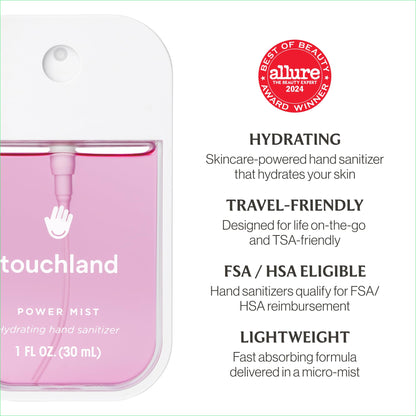 Touchland Hydrating Hand Sanitizer Spray – Confetti Cake Trio Set, Dye Free – 3 x 1 FL OZ Travel Size Mists