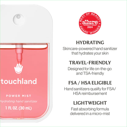 Touchland Hydrating Hand Sanitizer Spray – Confetti Cake Trio Set, Dye Free – 3 x 1 FL OZ Travel Size Mists