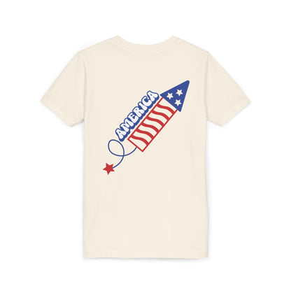 Youth Tee — Patriotic 4th of July Firework Rocket Tee (America)