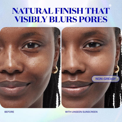 Supergoop! Unseen Sunscreen - Clear & Invisible Face Sunscreen + Broad Spectrum + Makeup-Gripping Primer - Weightless, Scentless, Oil Free - For All Skin Types & Tones