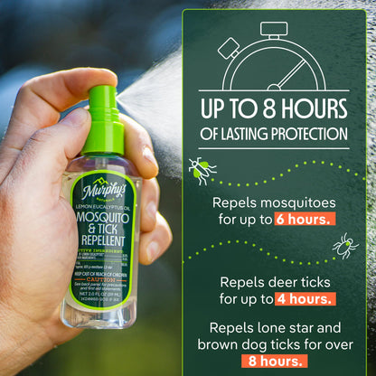 Murphy's Naturals Mosquito & Tick Bug Repellent Spray, Oil of Lemon Eucalyptus for Skin + Outdoor Gear, 4 Ounce Pump, 2-Pack