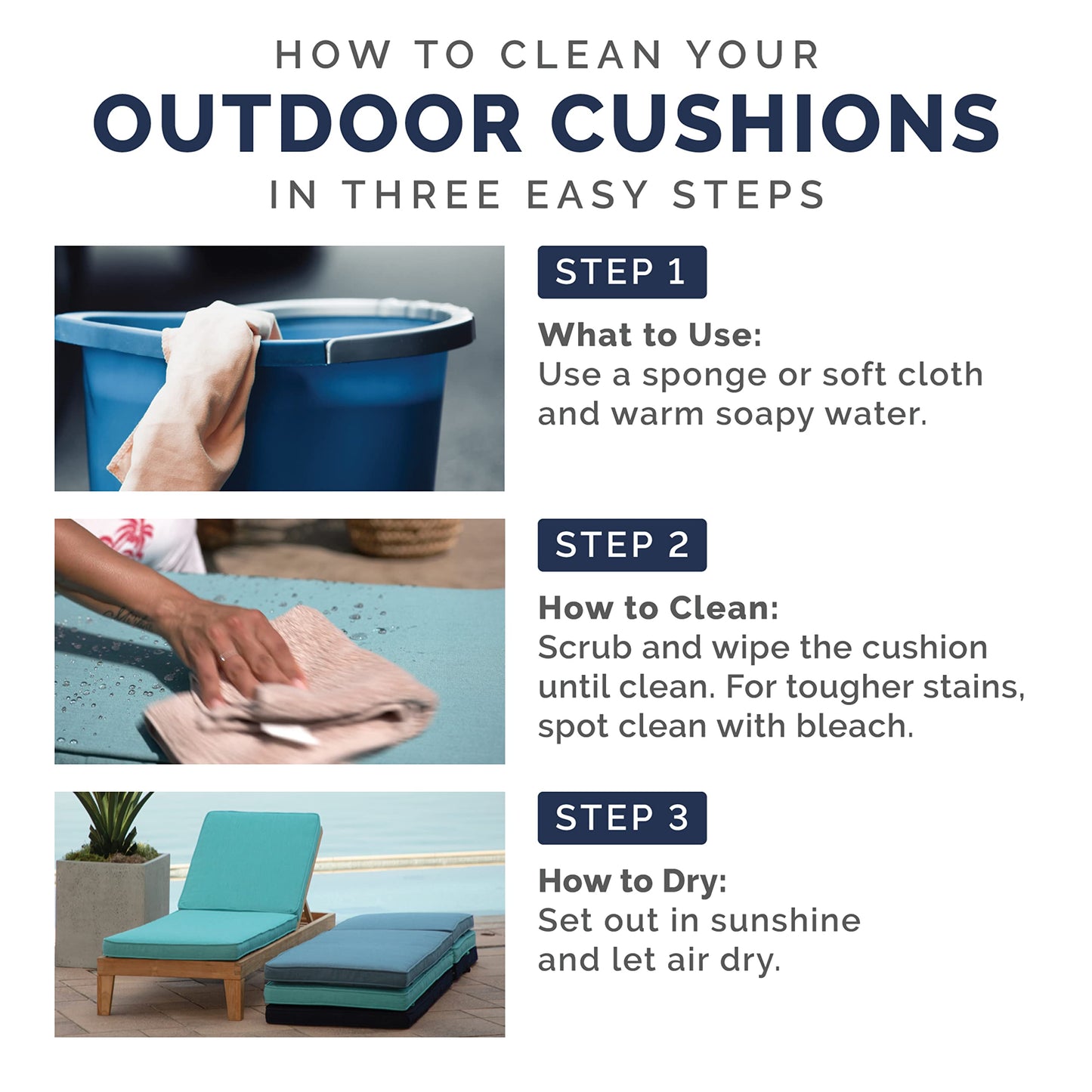 Arden Outdoor Loveseat Cushion Set, 48 x 24, Water Repellent, Fade Resistant, Cushion Set for Couch, Bench, and Swing, Black Cabana Stripe