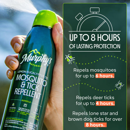 Murphy's Naturals Mosquito & Tick Bug Repellent Spray, Oil of Lemon Eucalyptus for Skin + Outdoor Gear, 4 Ounce Pump, 2-Pack
