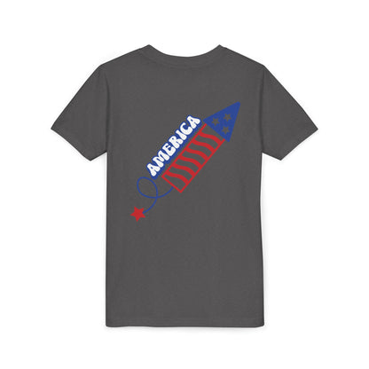 Youth Tee — Patriotic 4th of July Firework Rocket Tee (America)