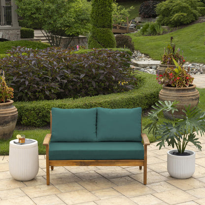 Arden Outdoor Loveseat Cushion Set, 48 x 24, Water Repellent, Fade Resistant, Cushion Set for Couch, Bench, and Swing, Black Cabana Stripe
