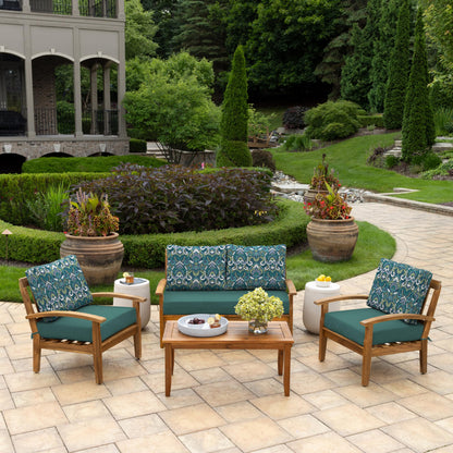 Arden Outdoor Loveseat Cushion Set, 48 x 24, Water Repellent, Fade Resistant, Cushion Set for Couch, Bench, and Swing, Black Cabana Stripe