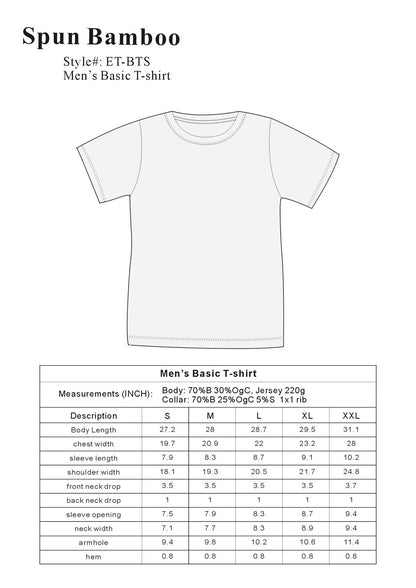 Men's Bamboo T-Shirt - Classic Cut Spun Bamboo